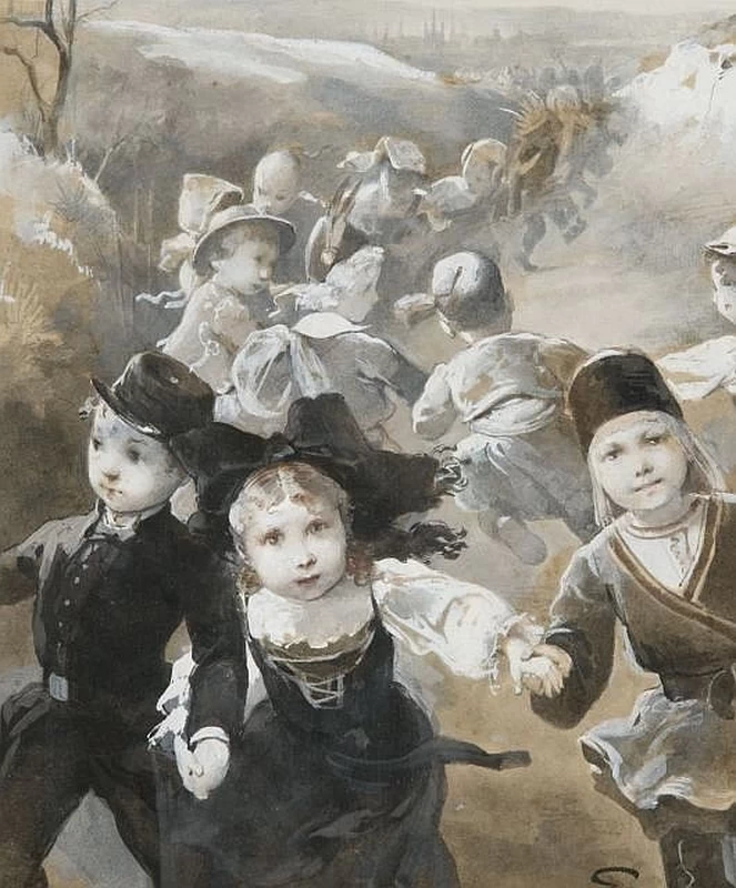 Farandole di bambini in costume